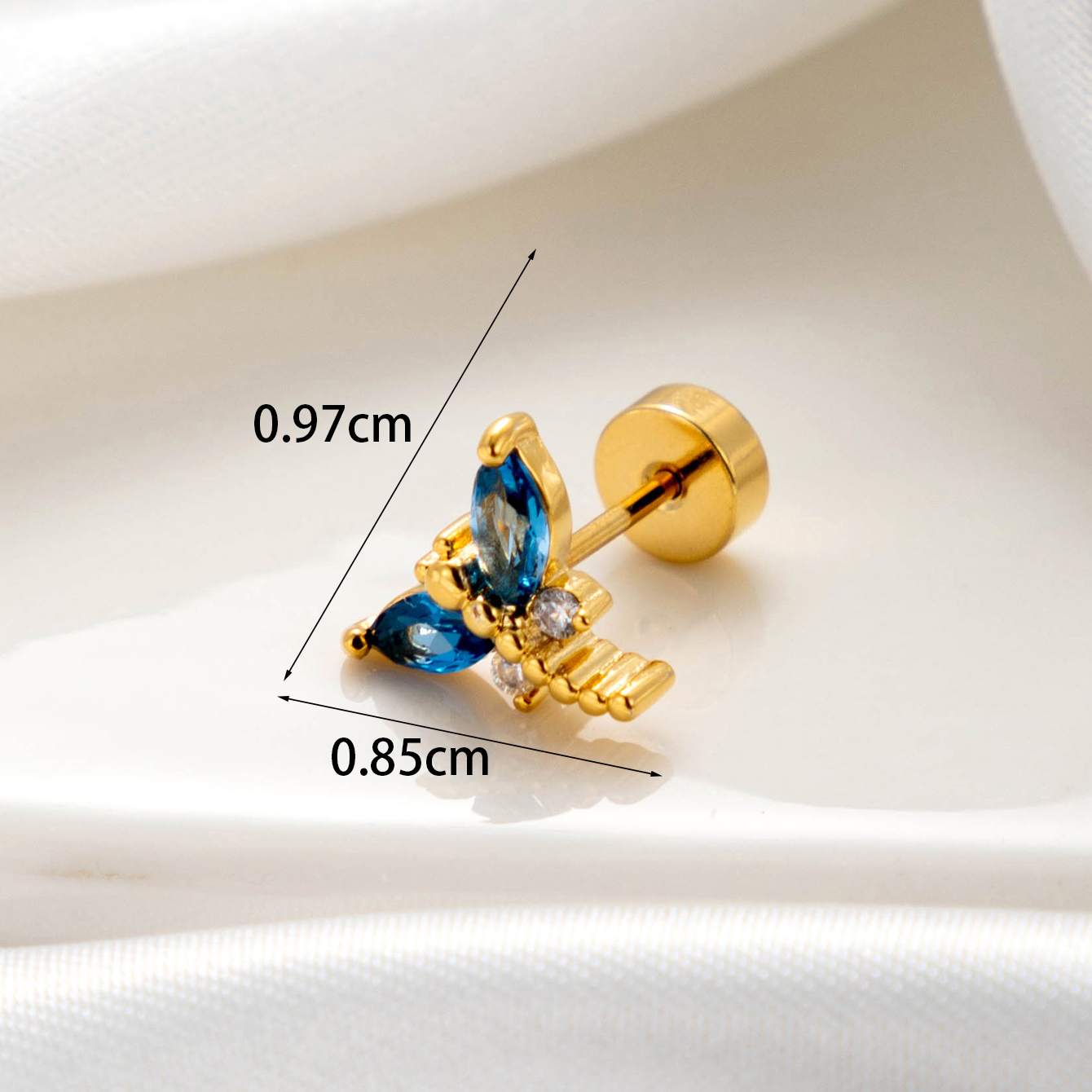 1 Piece Simple Series Classic Animal Copper  Gold Color Material Zircon Women's Stud Earrings h5 